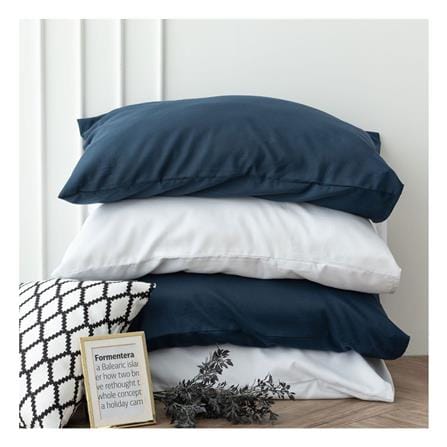 ชุดผ้าปูที่นอน 6 ฟุต (ชุด 6 ชิ้น) SANTA BEDDING สี WHITE/NAVY BLUE_3