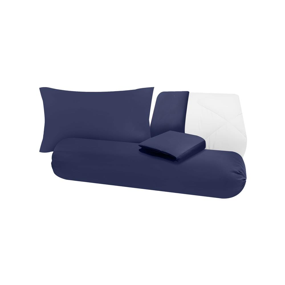 ชุดผ้าปูที่นอน 3.5 ฟุต (ชุด 4 ชิ้น) SANTA BEDDING สี NAVY BLUE/WHITE
