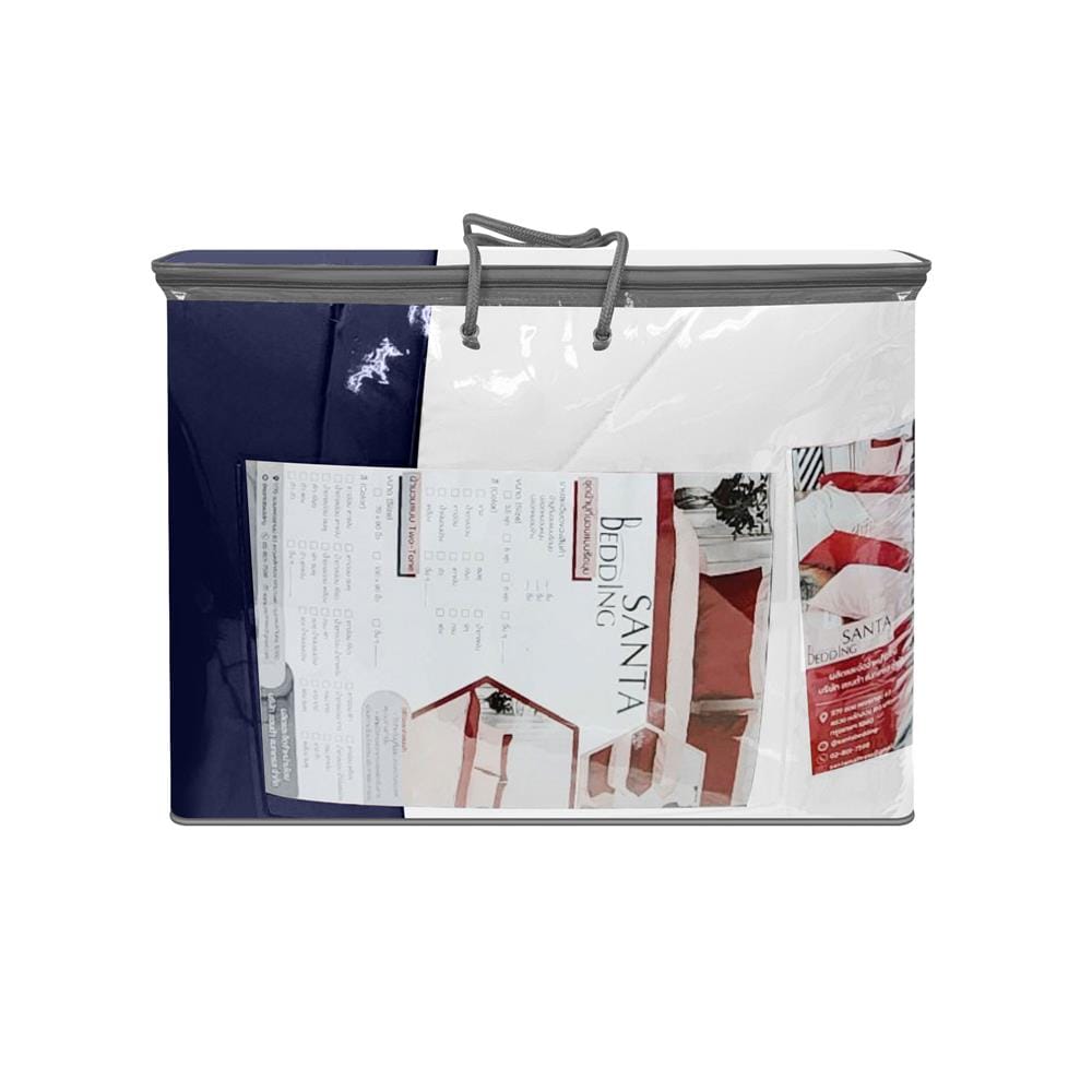 ชุดผ้าปูที่นอน 3.5 ฟุต (ชุด 4 ชิ้น) SANTA BEDDING สี NAVY BLUE/WHITE