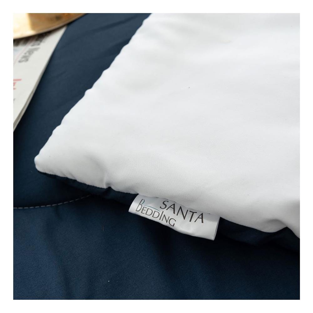 ชุดผ้าปูที่นอน 5 ฟุต (ชุด 6 ชิ้น) SANTA BEDDING สี WHITE/NAVY BLUE