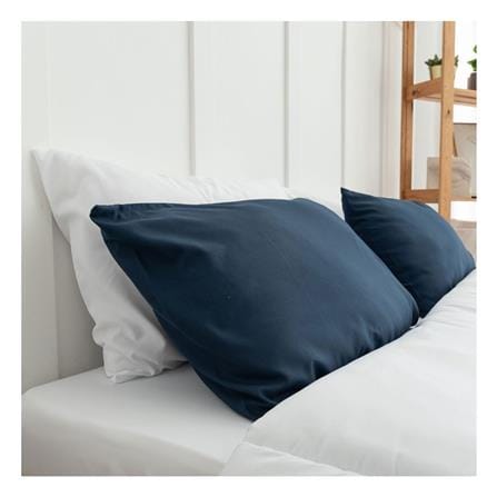 ชุดผ้าปูที่นอน 5 ฟุต (ชุด 6 ชิ้น) SANTA BEDDING สี WHITE/NAVY BLUE_1