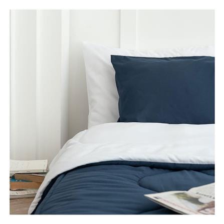 ชุดผ้าปูที่นอน 5 ฟุต (ชุด 6 ชิ้น) SANTA BEDDING สี WHITE/NAVY BLUE_2