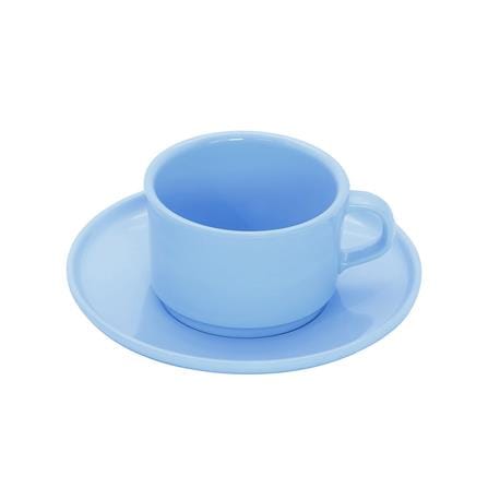 ถ้วยกาแฟและจานรองเมลามีน 300 มล. VANDA CLASSIC สีฟ้า_1