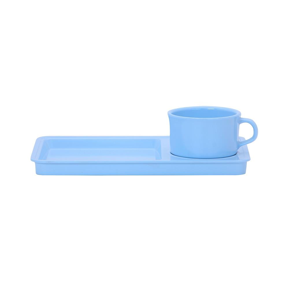 ถ้วยกาแฟและถาดเมลามีน 300 มล. VANDA CLASSIC สีฟ้า