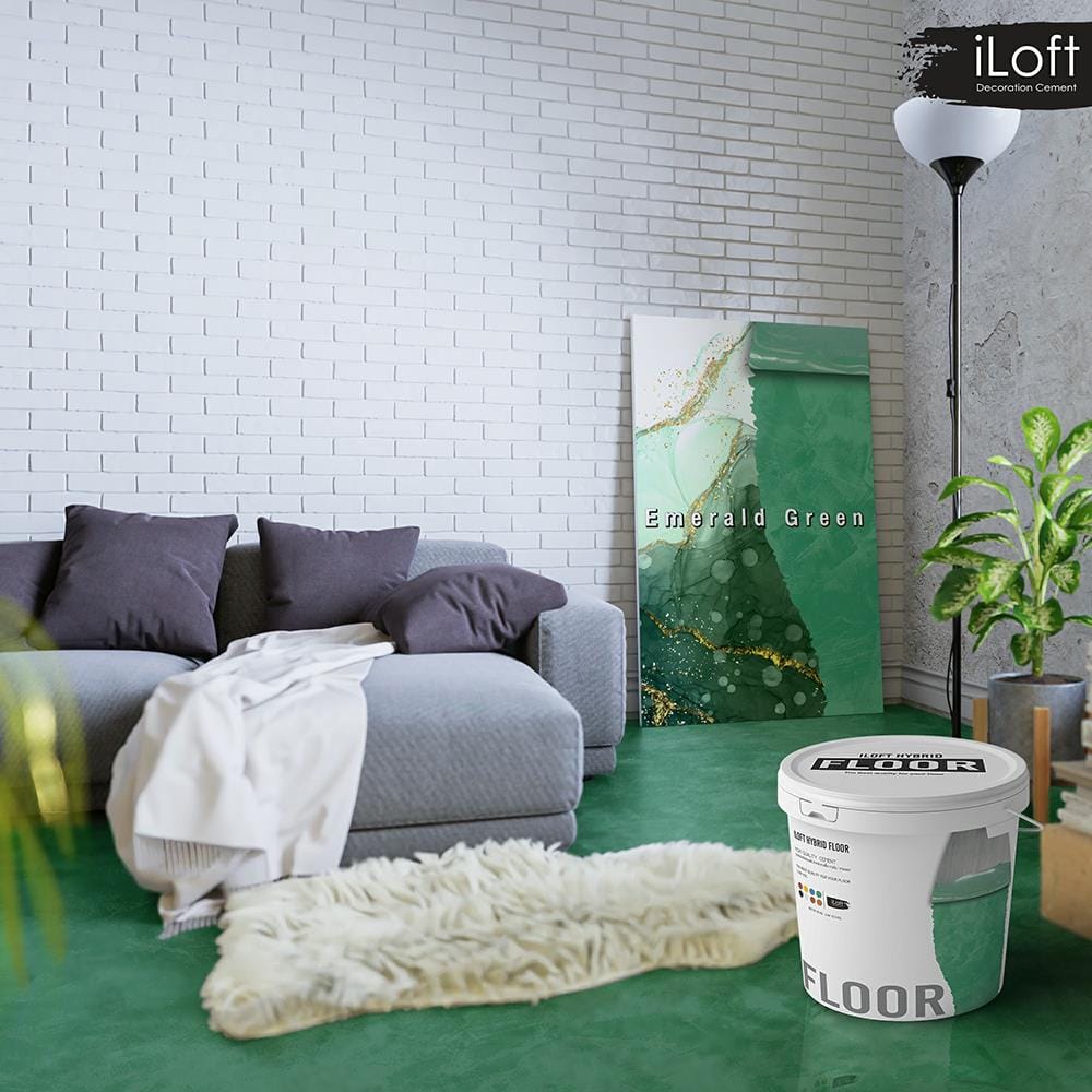 สีเท็กเจอร์ ILOFT HYBRID FLOOR สีเขียว มรกต 12 กก.