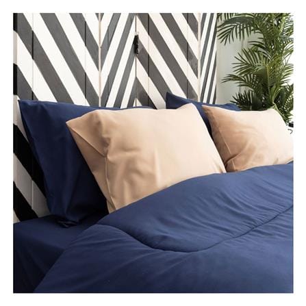 ชุดผ้าปูที่นอน 3.5 ฟุต (ชุด 4 ชิ้น) SANTA BEDDING สี NAVY BLUE/BROWN_2