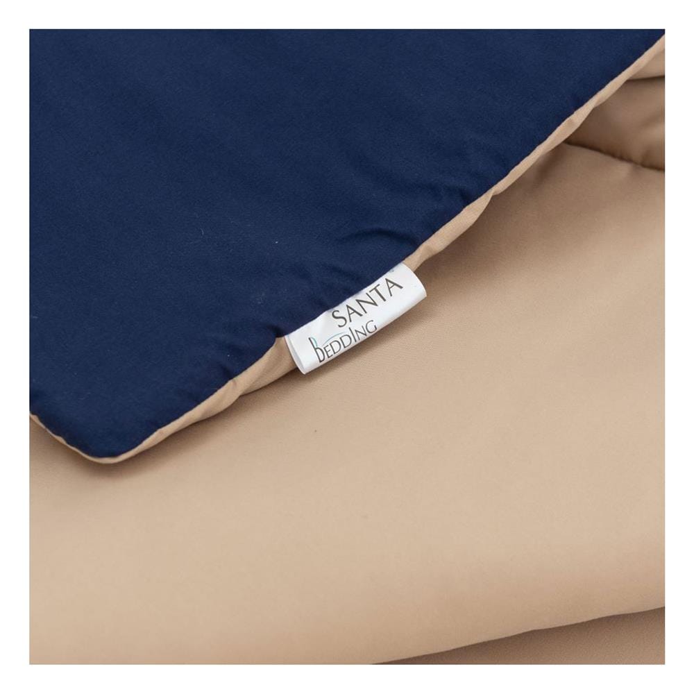 ชุดผ้าปูที่นอน 3.5 ฟุต (ชุด 4 ชิ้น) SANTA BEDDING สี BROWN/NAVY BLUE