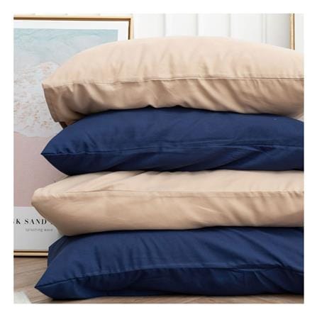 ชุดผ้าปูที่นอน 3.5 ฟุต (ชุด 4 ชิ้น) SANTA BEDDING สี BROWN/NAVY BLUE_4