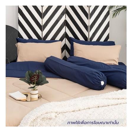 ชุดผ้าปูที่นอน 5 ฟุต (ชุด 6 ชิ้น) SANTA BEDDING สี NAVY BLUE/BROWN_1