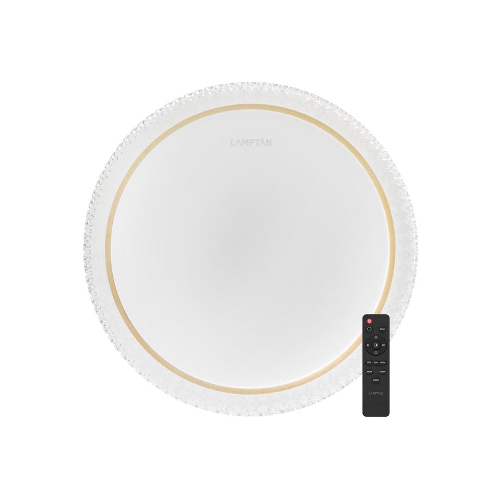 ไฟเพดาน LED LAMPTAN CRYSTAL GOLD 19 นิ้ว 50 วัตต์ DAYLIGHT/COOL WHITE/WARM WHITE สีขาว