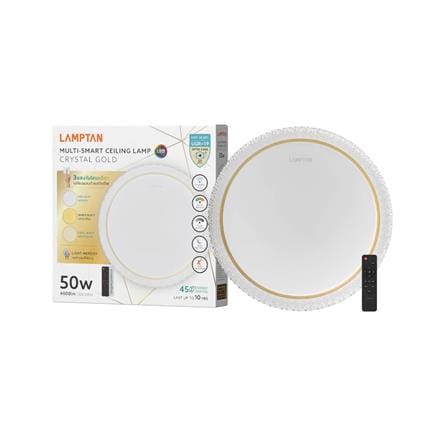 ไฟเพดาน LED LAMPTAN CRYSTAL GOLD 19 นิ้ว 50 วัตต์ DAYLIGHT/COOL WHITE/WARM WHITE สีขาว_3