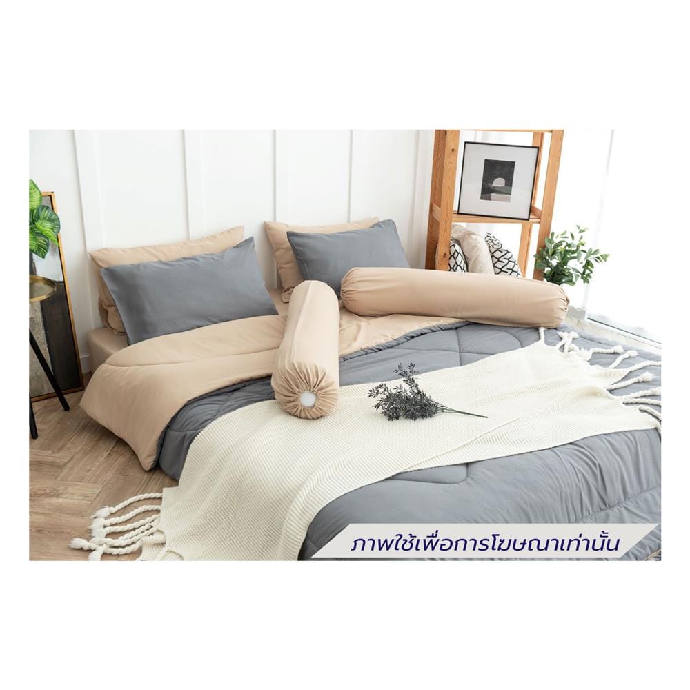 ชุดผ้าปูที่นอน 6 ฟุต (ชุด 6 ชิ้น) SANTA BEDDING สี BROWN/GREY