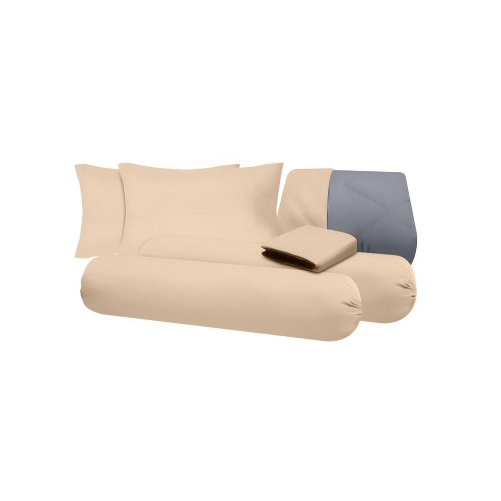 ชุดผ้าปูที่นอน 6 ฟุต (ชุด 6 ชิ้น) SANTA BEDDING สี BROWN/GREY