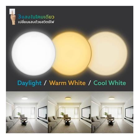 ไฟเพดาน LED LAMPTAN NOTCHLIGHT 19 นิ้ว 50 วัตต์ DAYLIGHT/COOL WHITE/WARM WHITE สีขาว_5