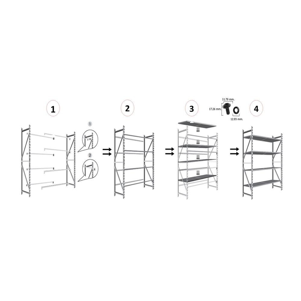 ชั้นเหล็ก 4 ชั้น MATALL PRO 200x200x60 ซม. สีดำ