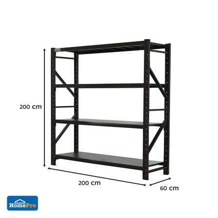ชั้นเหล็ก 4 ชั้น MATALL PRO 200x200x60 ซม. สีดำ_13