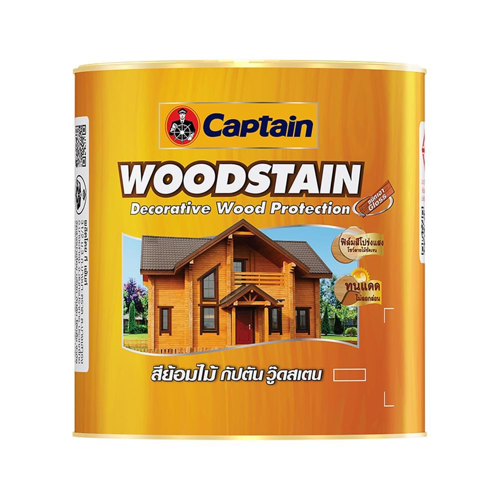 สีย้อมไม้ ชนิดเงา CAPTAIN WOODSTAIN CW99N สีเงาใส 1/4 แกลลอน