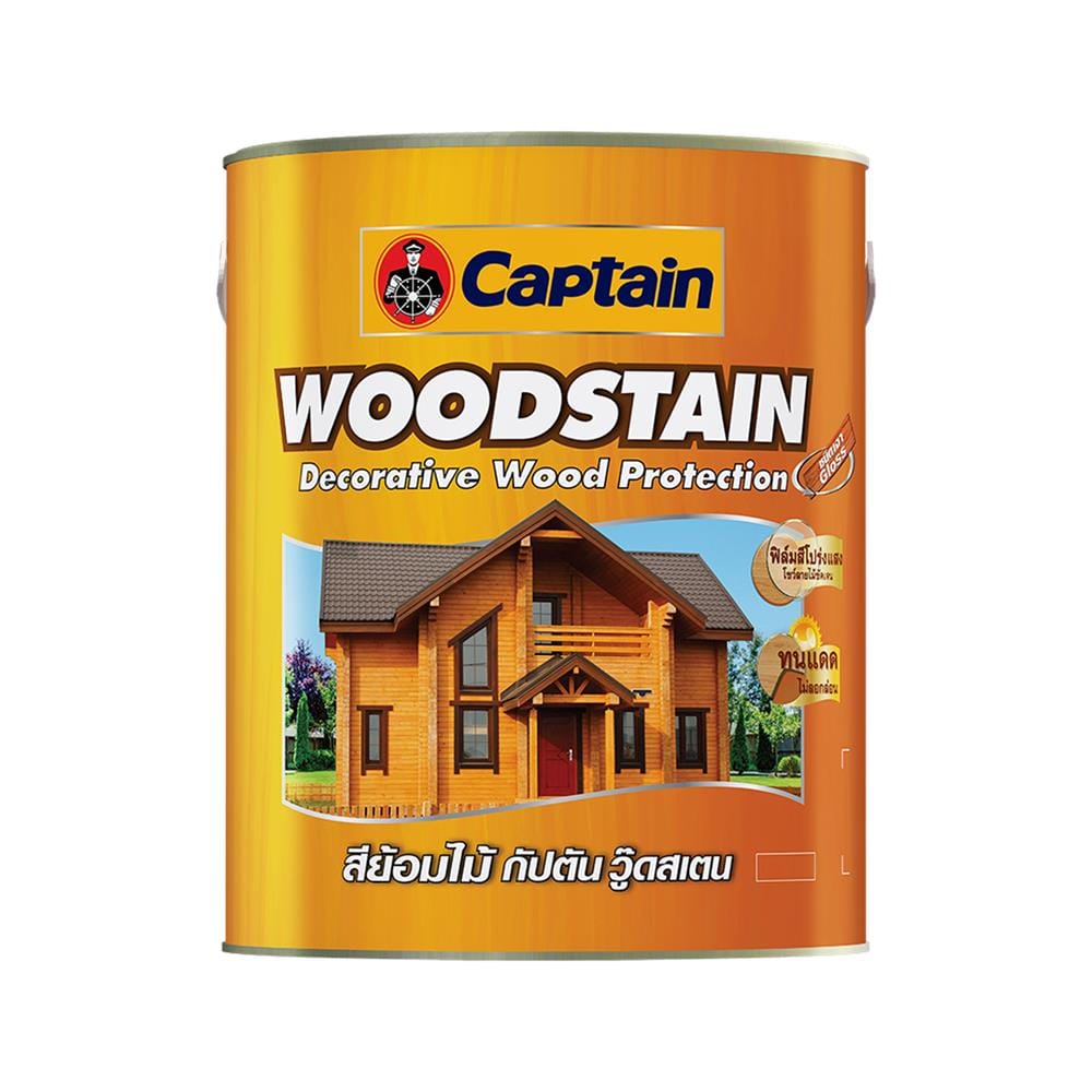 สีย้อมไม้ ชนิดเงา CAPTAIN WOODSTAIN CW16N สีมะฮอกกะนี 1 แกลลอน
