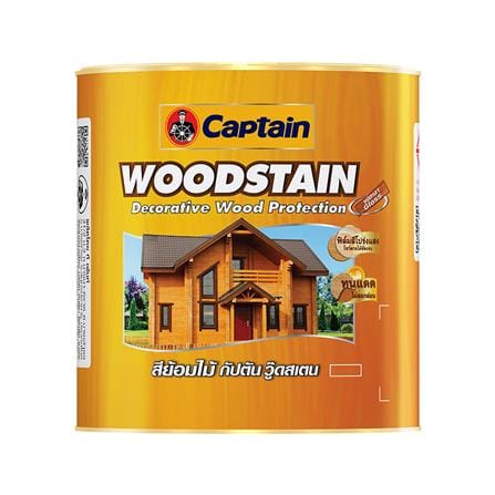 สีย้อมไม้ ชนิดเงา CAPTAIN WOODSTAIN CW05N สีไม้สัก 1/4 แกลลอน_0