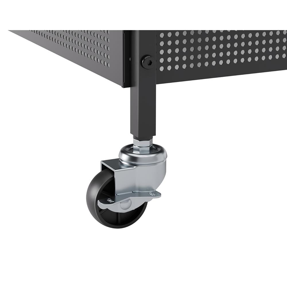 ชั้นวางของเหล็ก 3 ชั้น พร้อม TOP ไม้ มีล้อ STACKO RUSTIC 80x40x81.2 ซม. สีดำ