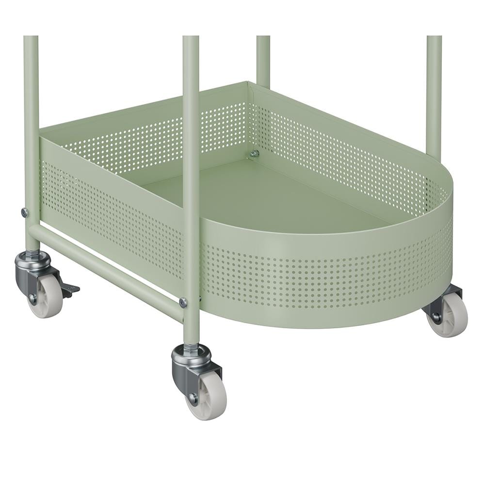 ชั้นวางของ 3 ชั้น มีล้อ STACKO DORU 48x35x81.5 ซม. สีเขียว