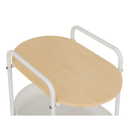 ชั้นวางของ 2 ชั้น พร้อม TOP ไม้ มีล้อ STACKO BOWA 49.5x32.6x54.5 ซม. สีขาว_2