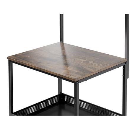 ชั้นวางของเหล็ก 3 ชั้น พร้อมชั้นแขวน และ TOP ไม้ มีล้อ STACKO RUSTIC 48x40.6x129.2 ซม. สีดำ_2