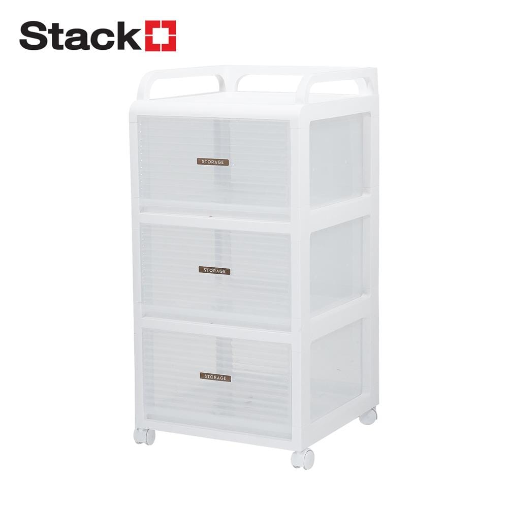 ชั้นลิ้นชัก 3 ชั้น STACKO AUGA 41x40x81.6 ซม. สีขาว