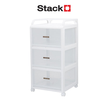 ชั้นลิ้นชัก 3 ชั้น STACKO AUGA 41x40x81.6 ซม. สีขาว_1