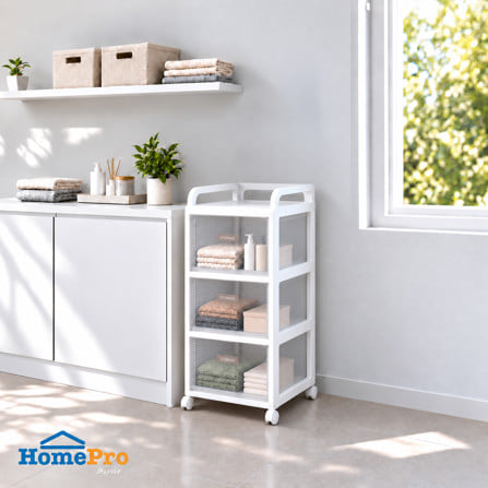 ชั้นลิ้นชัก 3 ชั้น STACKO AUGA 41x40x81.6 ซม. สีขาว_0