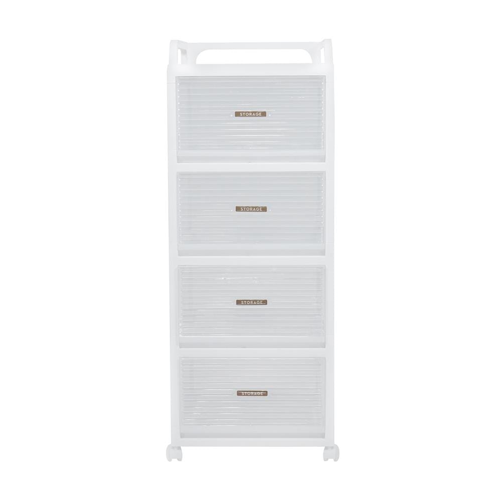 ชั้นลิ้นชัก 4 ชั้น STACKO AUGA 41x40x104.3 ซม. สีขาว