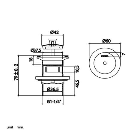 สะดืออ่างล้างหน้าดึงล็อค PREMA PM413(HM)_3