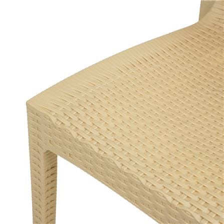 เก้าอี้พลาสติก SPRING RATTAN ลายหวาย สีเบจ_2
