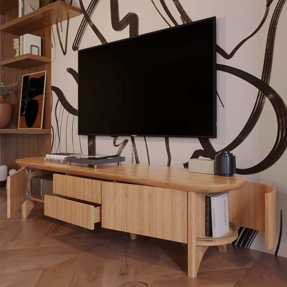 ตู้วางทีวี SB FURNITURE WASIAN 19235660 240 ซม. สีโอ๊ค