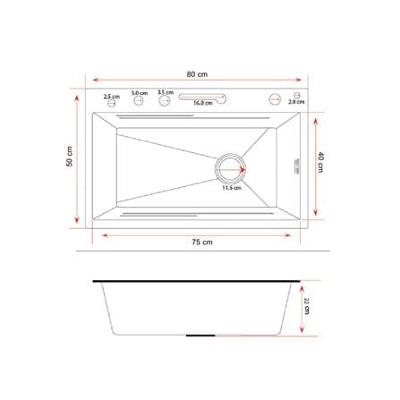 ซิงค์ฝัง 1 หลุม S-FLO NL0054 8050NT สีดำ_4