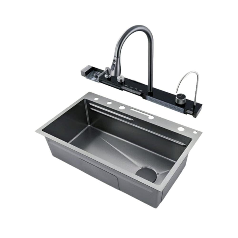 ซิงค์ฝัง 1 หลุม S-FLO NL0005 7546 SM01-B สีดำ