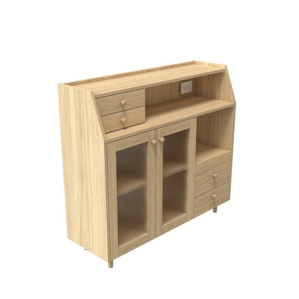 ตู้เตี้ยบานผสม SB FURNITURE MIZU 19215939 120 ซม. สีไม้อ่อน