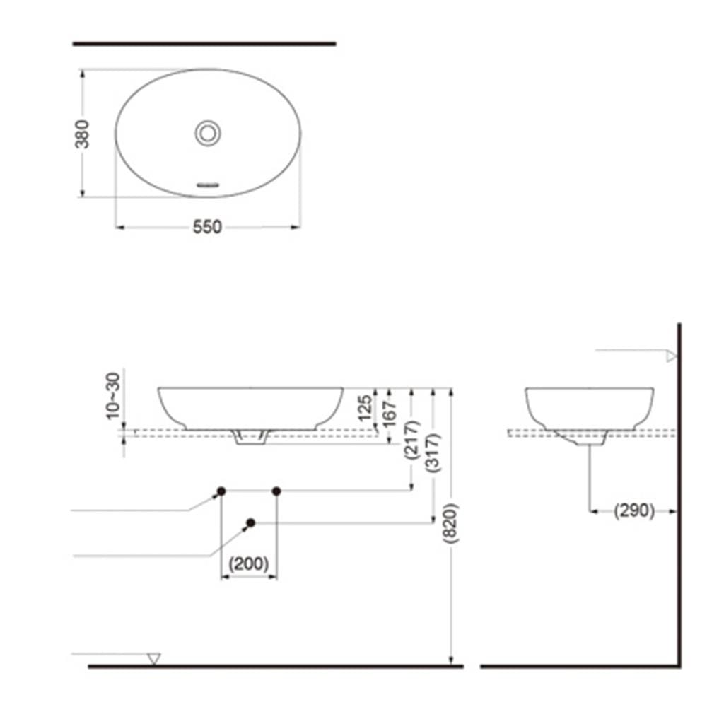 อ่างล้างหน้าวางบนเคาน์เตอร์ TOTO LW1705-MBE สีเบจ