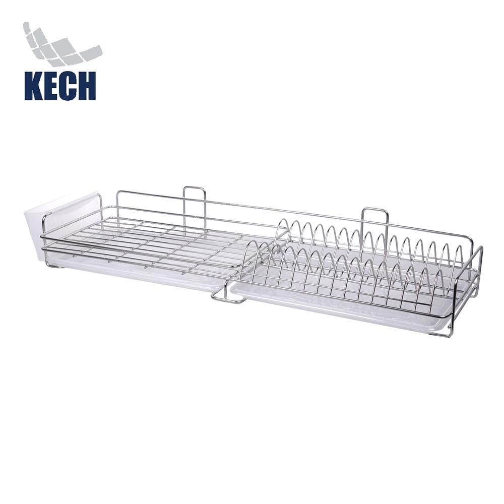 ชั้นคว่ำจานติดผนังสเตนเลส 304 80 ซม. KECH METAL