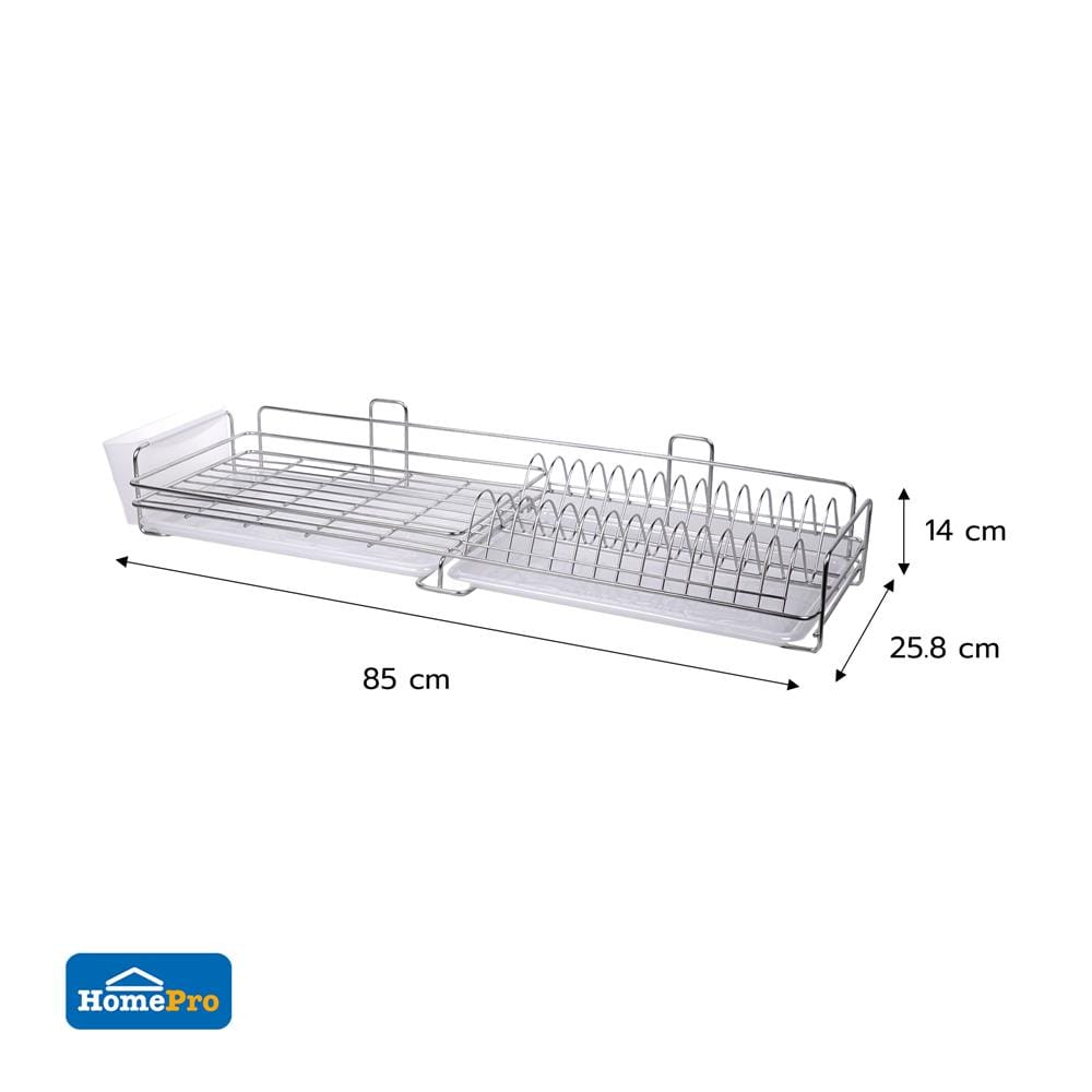 ชั้นคว่ำจานติดผนังสเตนเลส 304 80 ซม. KECH METAL