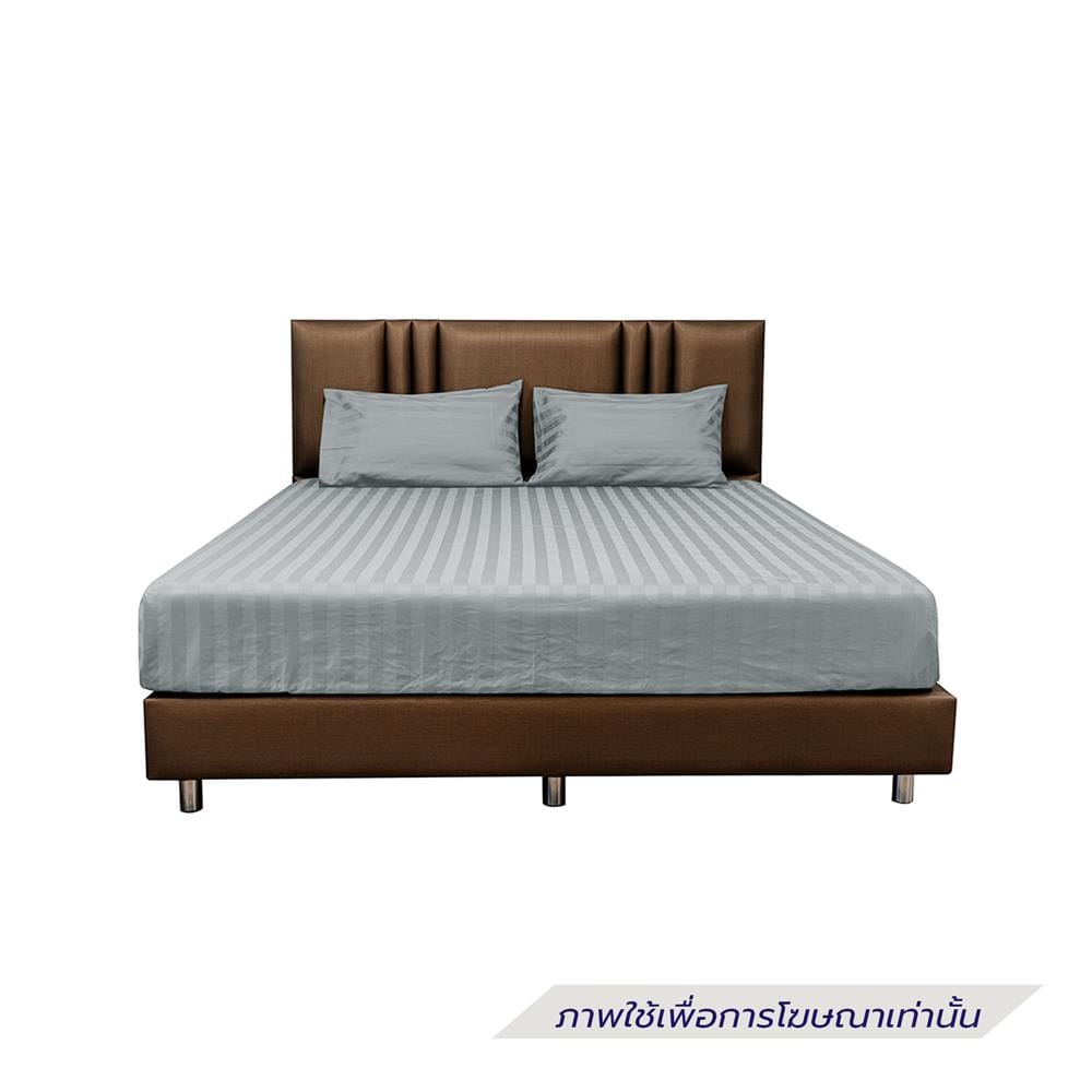 ผ้าปูที่นอน PICASSO COTTON STRIPE 630TC 72x78 นิ้ว สี GREY