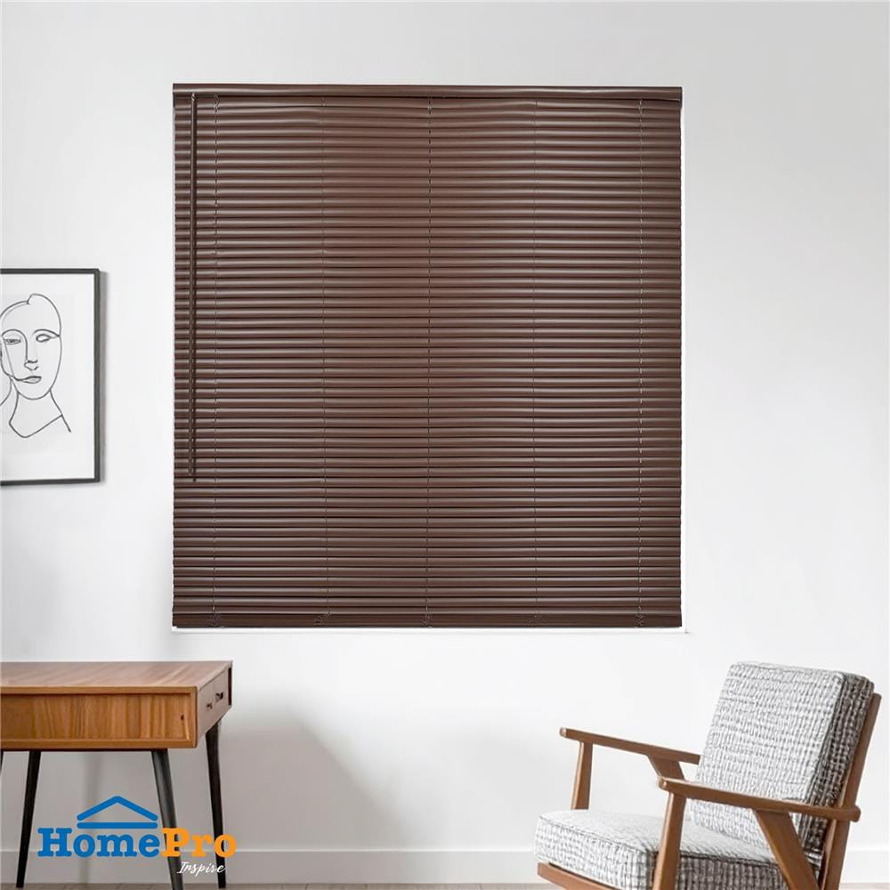 มู่ลี่ไวนิล HOME LIVING STYLE CORDLESS 155x160 ซม. สีน้ำตาลเข้ม