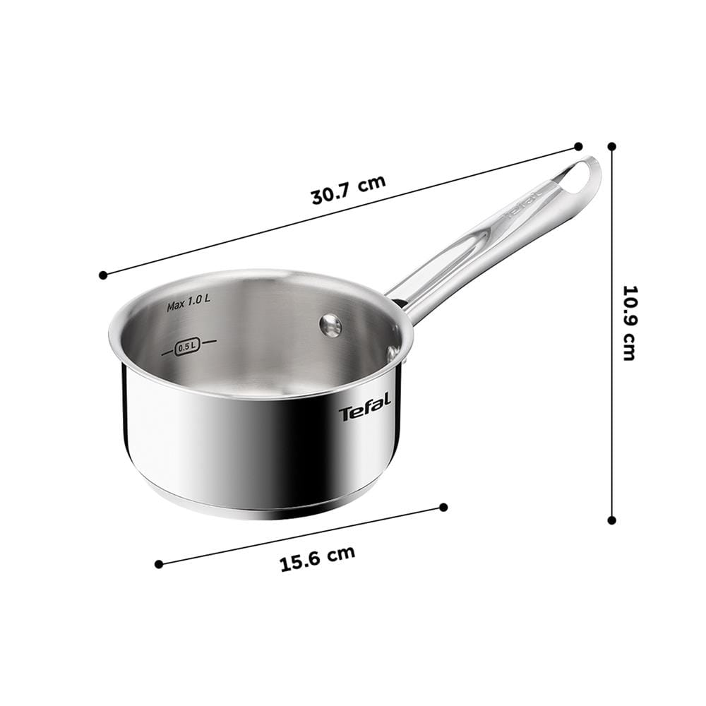 หม้อด้ามพร้อมฝาแก้ว 14 ซม. TEFAL MINIS INOX-STAINLESS STEEL IH