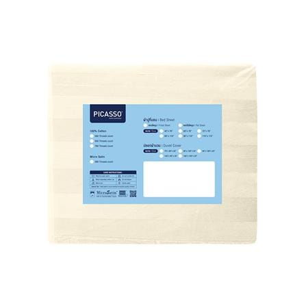 ผ้าปูที่นอน PICASSO COTTON STRIPE 630TC 42x78 นิ้ว สี CREAM_4