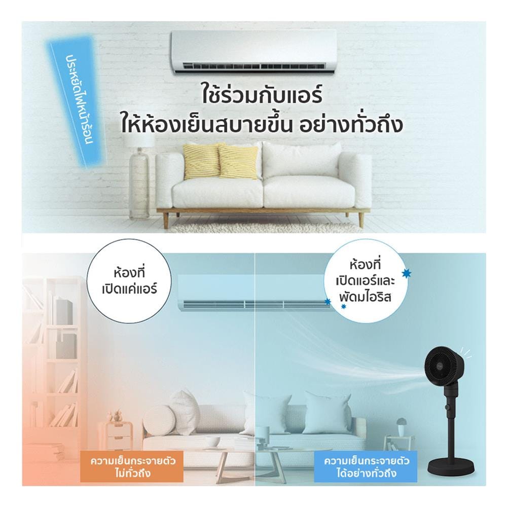 พัดลมตั้งพื้น 6 นิ้ว IRIS OHYAMA STF-AC15 สีเทา