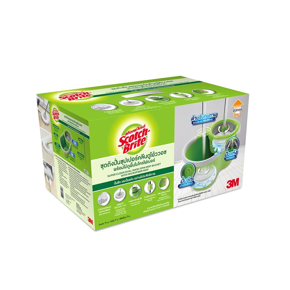 ชุดอุปกรณ์ถังปั่นพร้อมไม้ม็อบ SCOTCH-BRITE SUPER CLEAN T7 PLUS