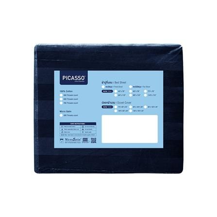 ผ้าปูที่นอน PICASSO MICRO 300TC STRIPE 72x78 นิ้ว สี BLUE_4