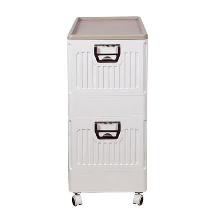 กล่องเก็บของพับได้ 2 ชั้น STACKO FURU 60x41x94 ซม. สีขาว_3