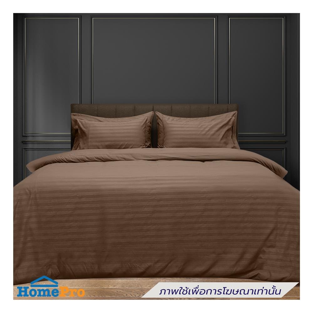 ผ้าปูที่นอน PICASSO MICRO 300TC STRIPE 72x78 นิ้ว สี BROWN
