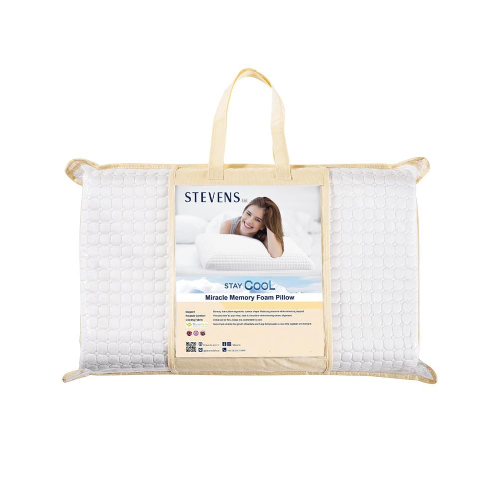 หมอนสุขภาพ เมมโมรี่โฟม STEVENS COOL 40x70x8 ซม. สี WHITE